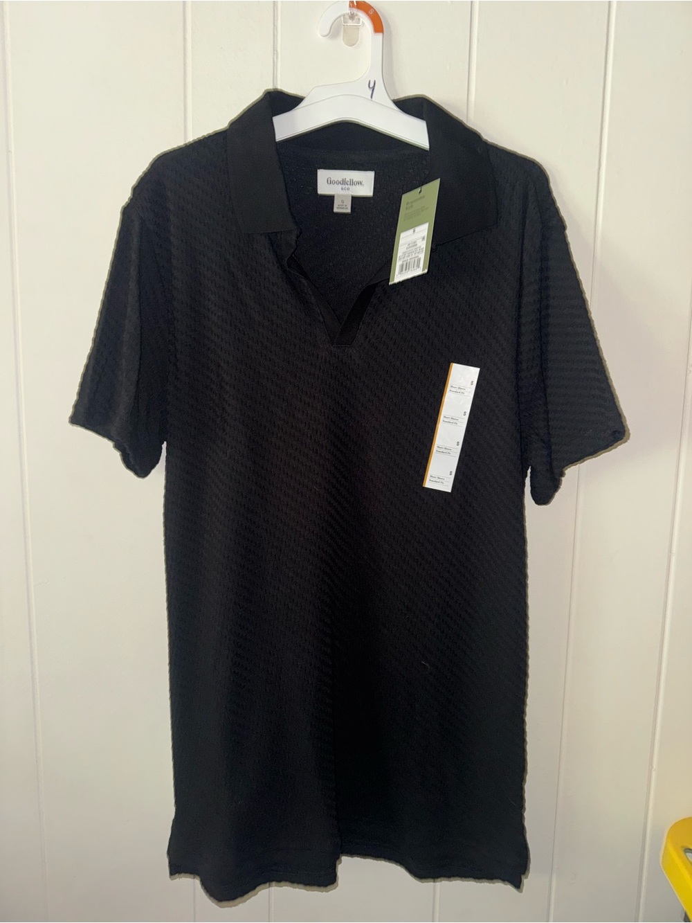 Goodfellow & Co Black Short-Sleeve Textured Polo